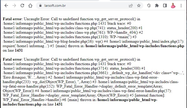 WordPress – Erro em wp_get_server_protocol( )